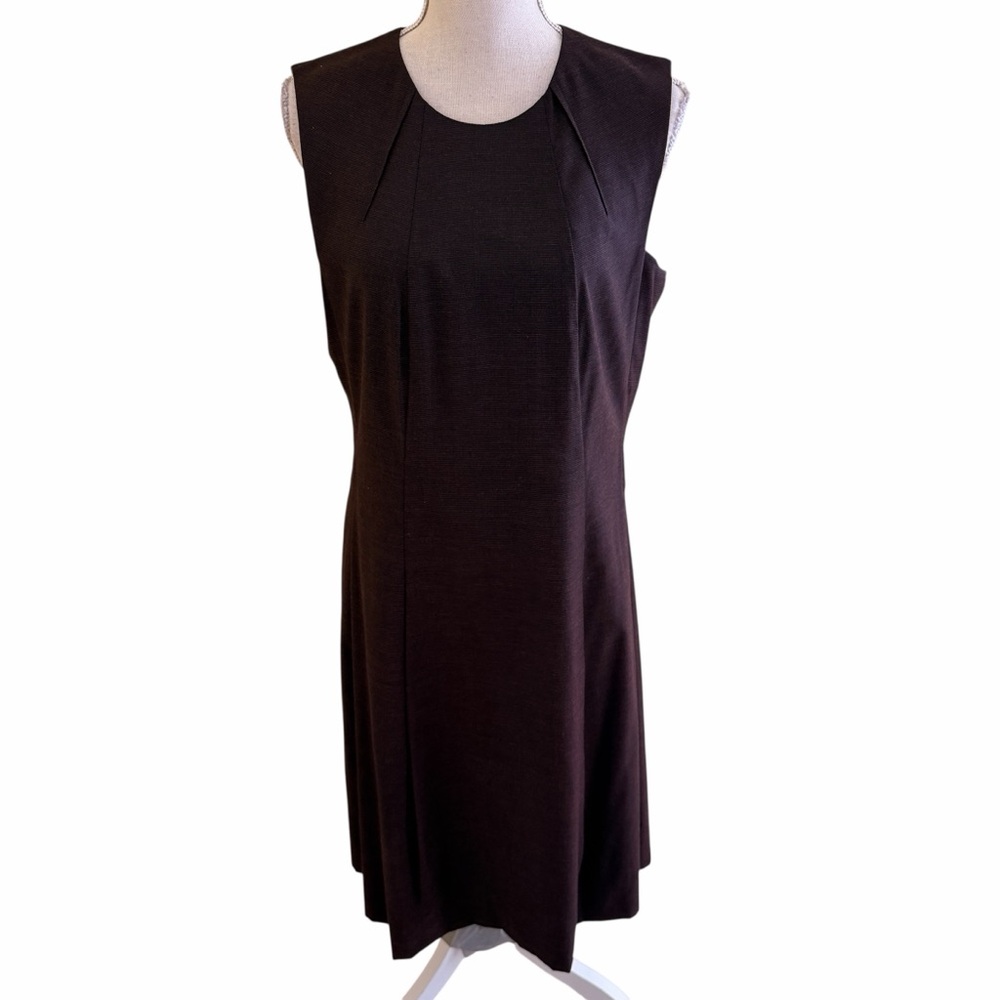 Hugo Boss Boss Dumine Wool Burgundy/Black Sheath Dress 10
